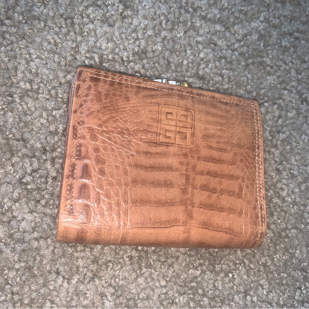Givenchy Crocodile Tan leather twist wallet